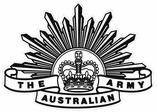 AUSTRALIAN ARMY RISING SUN BADGE 7TH PATTERN DECAL 100MM X 72MM | AUTHORISED | LINE VERSION -
