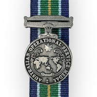 Australian Operational Service Medal (AOSM) Indo - Pacific Medal Miniature + 15cm Ribbon