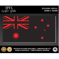 AUSTRALIAN FLAG DECAL RED INSERT | STICKER | 100mm x 50mm | CUSTOM | EMERGENCY