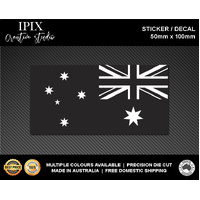 AUSTRALIAN FLAG (REVERSE) DECAL WHITE INSERT | STICKER | 100mm x 50mm | CUSTOM | EMERGENCY