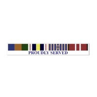 AOSM BP, NPSM, NATIONAL (1R) AND ADM MEDAL RIBBON BAR DECAL - PROUDLY SERVED 30MM HEIGHT | AUSSIE | PRIDE | SERVICE