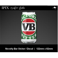 VICTORIA BITTER (VB) BEER CAN DECAL | STICKER | BAR | NOVELTY | MAN CAVE | 122MM X 62MM