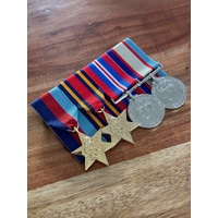 1939-45 STAR, BURMA STAR, 1939-45 WAR MEDAL+ 1939-45 ASM MEDAL SET | MOUNTED