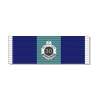 Queensland Police Service Ribbon Bar - 30yrs Decal - 15mm  x 45mm