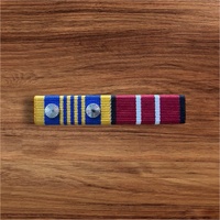 LONG SERVICE & DEFENCE MEDAL (2 ROSETTES)  RIBBON BAR | DLSM + ADM | AUSTRALIA | UNIFORM