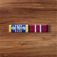 LONG SERVICE & DEFENCE MEDAL (3 ROSETTES)  RIBBON BAR | DLSM + ADM | AUSTRALIA | UNIFORM