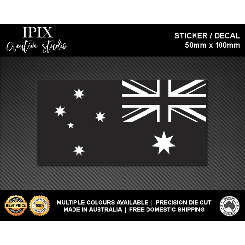 AUSTRALIAN FLAG (REVERSE) DECAL WHITE INSERT | STICKER | 100mm x 50mm | CUSTOM | EMERGENCY