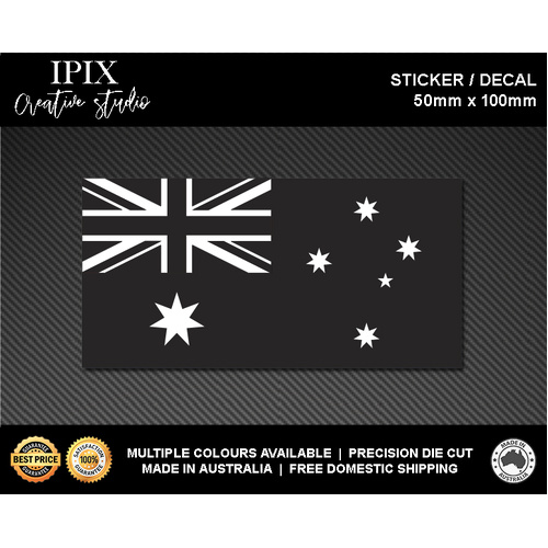 AUSTRALIAN FLAG DECAL WHITE INSERT | STICKER | 100mm x 50mm | CUSTOM | EMERGENCY