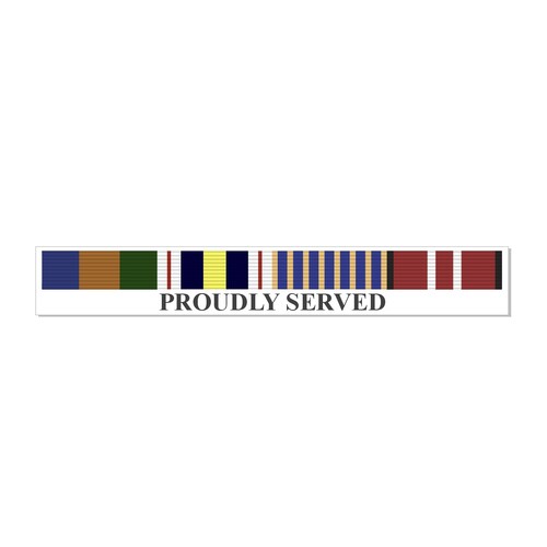 AOSM BP, NPSM NATIONAL AND ADM MEDAL RIBBON BAR DECAL - PROUDLY SERVED 30MM HEIGHT | AUSSIE | PRIDE | SERVICE