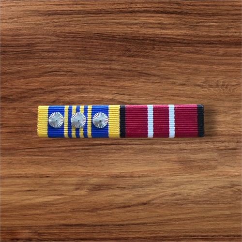 LONG SERVICE & DEFENCE MEDAL (3 ROSETTES)  RIBBON BAR | DLSM + ADM | AUSTRALIA | UNIFORM